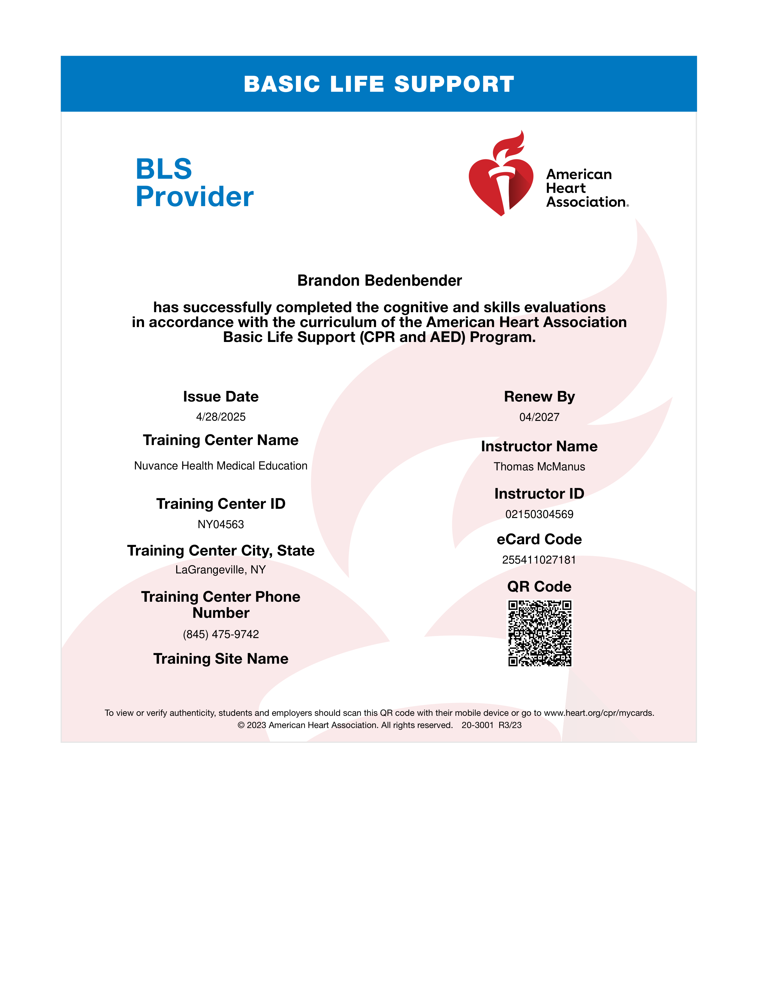 Basic Life Support Credential